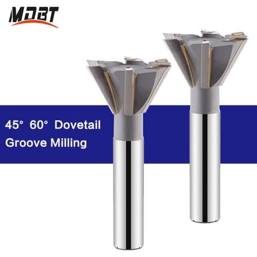 1PC 45/60 Degrees YG8 Dovetail Groove Milling Hard Alloy Milling Cutter Processing Copper Aluminum Cast Iron Diameter 16-60mm
