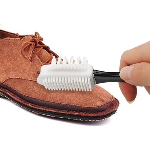 Cleaning Tool S Shape Multifunction Silicone Copper Wire Shoes Brush 3 Sides Shoe Brush For Nubuck Suede Boot Shoes