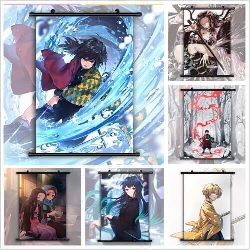 Kimetsu no Yaiba Giyuu Zenitsu Tanjirou Anime Manga HD Print Wall Poster Scroll