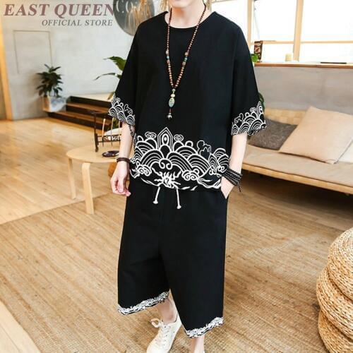 Two piece set top and pants online chinese store traditional chinese clothing for men casual loose clothing sets AA3809 Y A