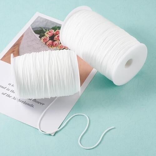 White Band Elastic Rope Thread Cords 2mm 3mm Stretch String for DIY Masks Jewelry Making Accessories with Spool 500g/Roll 2Rolls