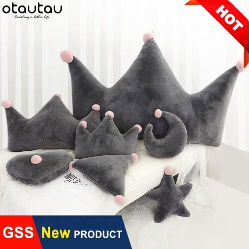 Cute Fluffy Sofa Cushion Cover Princess Prince Throw Pillow Covers Decorative Home Decor Bed Backrest Crown Heart Moon Designer