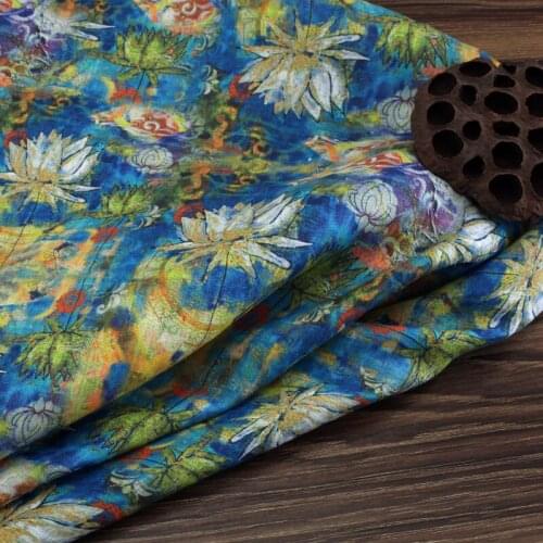 Pure flax material Fashion dresses and gowns fabric spring and autumn sewing fabric