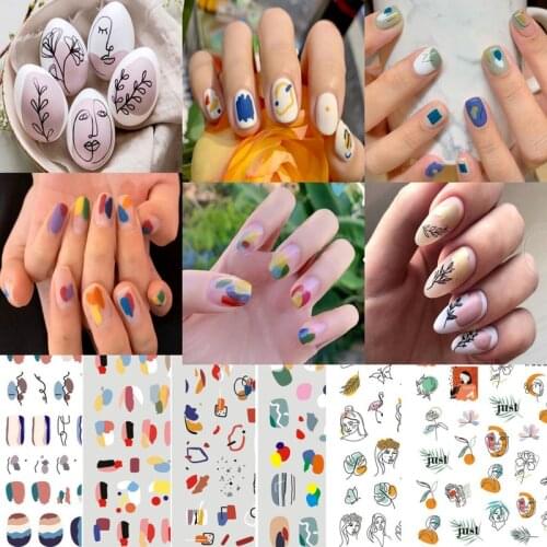 Fashion Nails Art Manicure Back Glue Decal Decorations Design Nail Sticker For Nails Tips Beauty