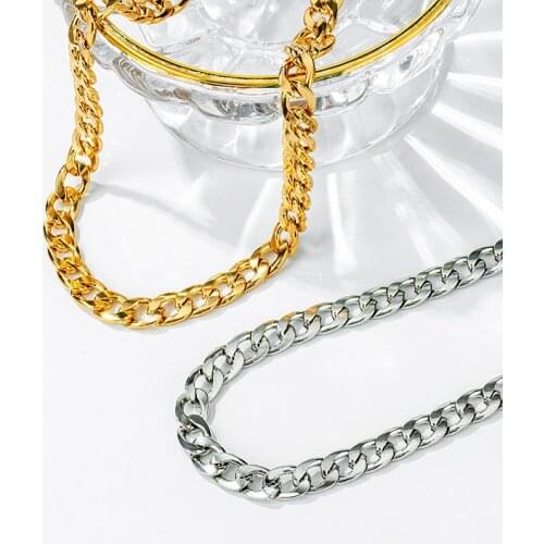 New Punk Rock Gold Aluminium Chain Choker Necklace For Women Thick Link Collar Clavicle Statement Hip Hop Jewelry Light Weight