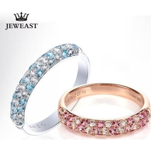 ENZO Natural topaz/Tourmaline 18K Pure Gold 2020 New Hot Selling Top Ring Women Heart Shape Ring For Woman Genuine Jewelry