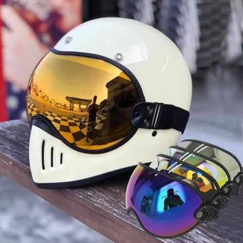 Flip up Lens Bubble Visor Face Shield Mask For Thompson BELL MOTO 3 ROYAL SHOEI ATV Retro Motorcycle Helmet Lens Goggles Glasses