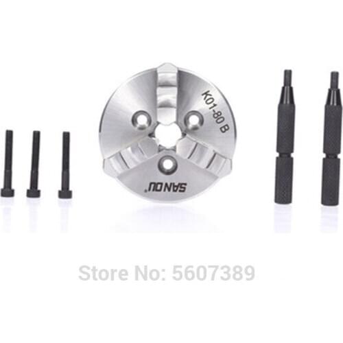 Chuck K01-80B 80mm 3" 3 Jaw Manual Mini Self-Centering Reversable Chuck for Sanou CNC