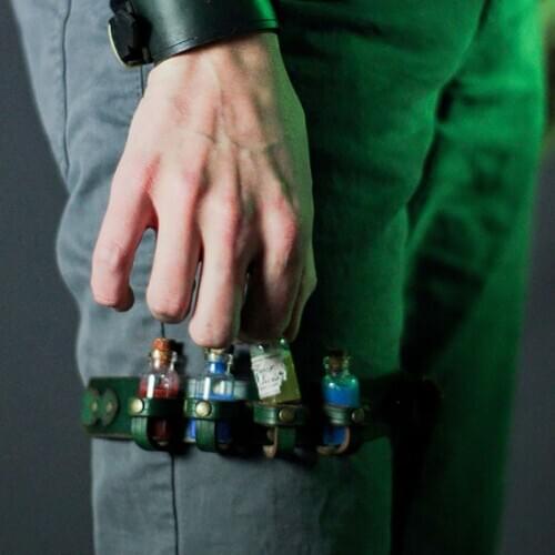 Steampunk Wizard Witch Potion Bottle Garter Thigh Harness Holster Medieval Adventurer Alchemy Alchemist Larp Shaman Accessory