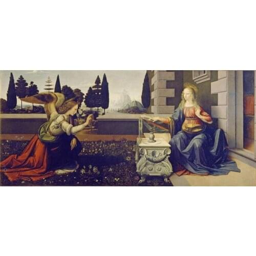 Leonardo da Vinci Annunciation Art Film Print Silk Poster Home Wall Decor 24x36inch