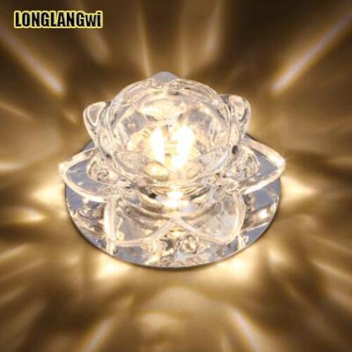 Mordern LED Crystal Corridor Ceiling Lamp flower Aisle Veranda Lighting Lotus Ceiling Lights Luces