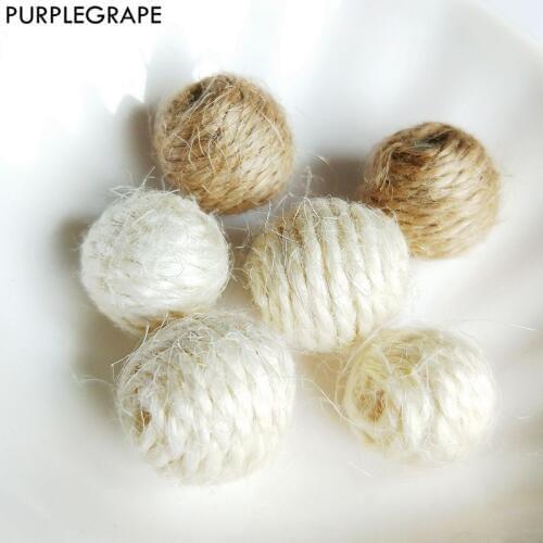 Hemp Rope Weaving Perforated Beads DIY Earrings Jewelry Accessories Material Handmade 8pcs PURPLEGRAPE