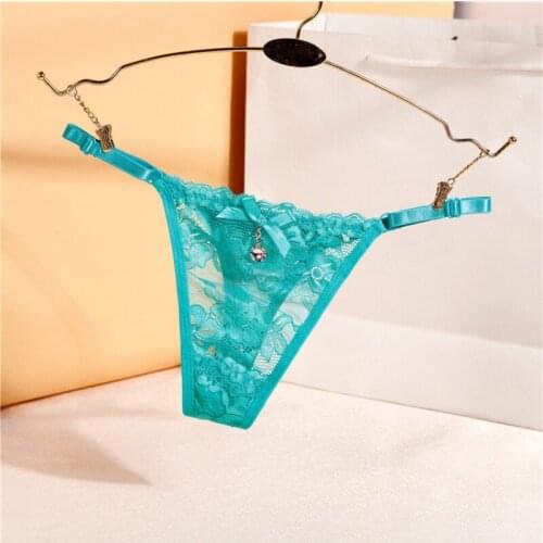3pcs Cotton Bikini Panties T-back Thong Sexy Low Waist Women Underwear Cotton G-String Underpants Female Lingerie with Pendant