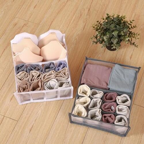 Underwear Socks Storage Box Foldable Bra Underwear Drawer Type Partition Lattice Finishing Box Household Storage Artifact
