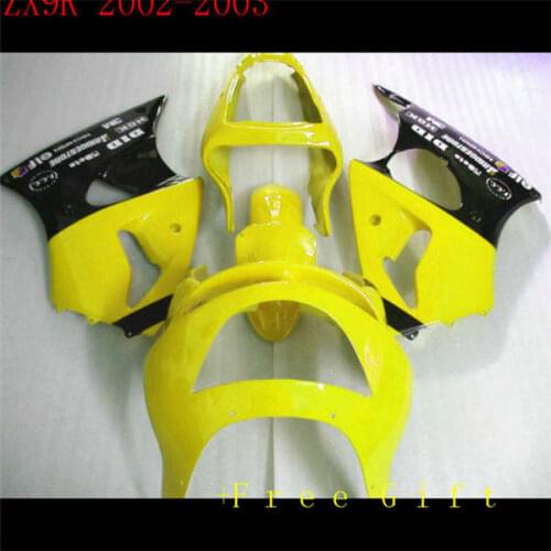 Yellow black Body ZX9R for NINJA ZX-9R 2002-2003 ZX 9R ZX9 02 03 2002 2003 Black Purple silver Fairing Kit gold