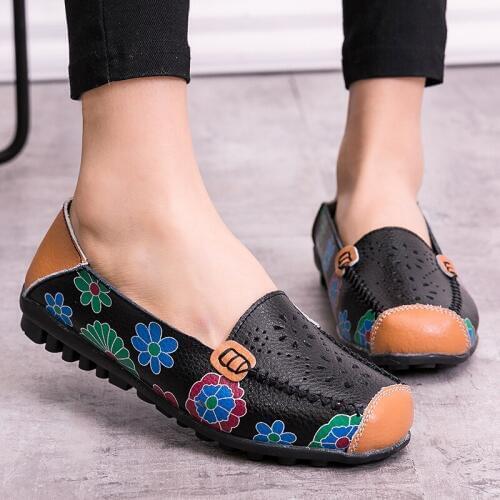 Women shoes 2020 fashion sneakers women ballet flats ladies shoes leather casual Solid Slip on Flat shoes woman Footwear