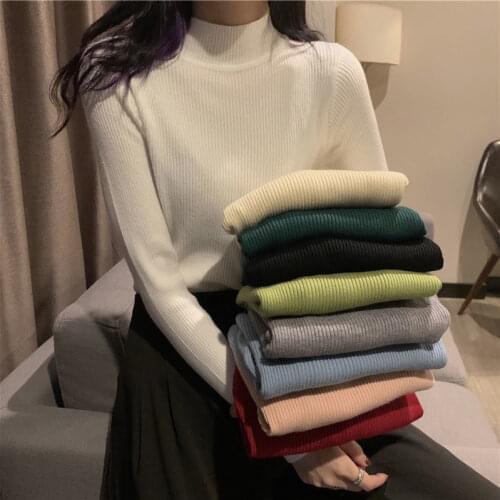 Womens Turtleneck Sweater Autumn Winter Clothing Slim Fit Sweater Woman Sweaters Femme Chandails Pull Hiver