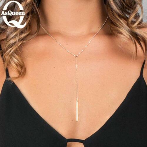 Gold Chain lariat Long Choker Necklace For Women Necklaces Pendants Chocker Collier Femme Colares mujer Bijoux