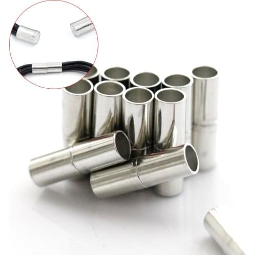 10Sets 5mm 6mm 7mm Silver Column Connector Magnetic Clasps for bracelets Jewelry Making necklace DIY accessories