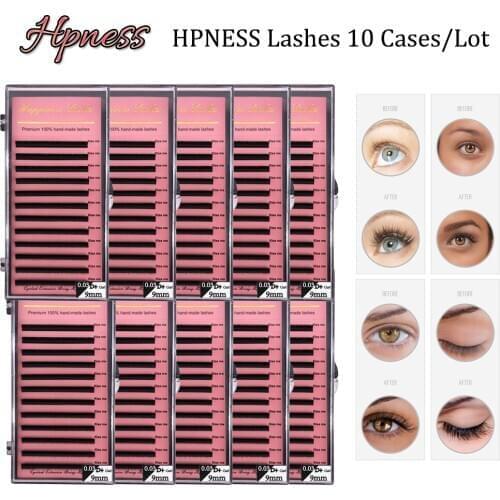 10 Trays/Lot Silk Mink Classic Soft Long Eyelash Extension Individual Black Matte Eye Lashs All Sizes High Quality For Salon
