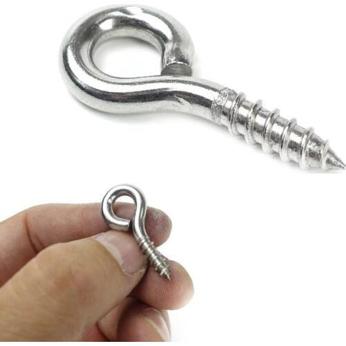 10PCS 35mm Eye Screw Bolt Hook 304 Stainless Steel Screw Eye DIY Rope Accessories Wood Screws Jewellery Accessories