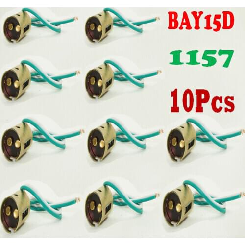 10 x BAY15D 1157 / T10 LED Light Bulb Socket Holder wire connector for Car Truck