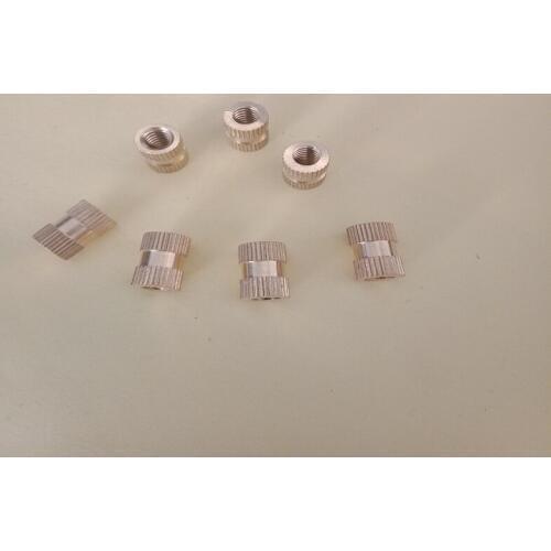 100PCS Free delivery Copper Inserts Brass Double Pass Knurl Nut M2 Embedded Fastener D3.2*M2*L(2 3 4 5 6 8 10)