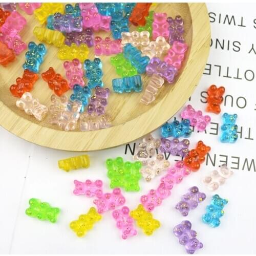 20/50/100Pcs 18mm Cartoon Resin Bear Patches DIY Craft Supplies Toys Phone Shell Kids Hairpin Earrings Pendant Sewing Accessorie