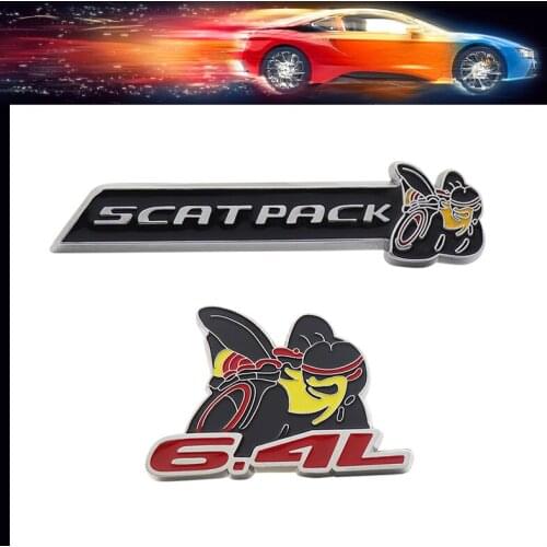 3D Premium 6.4L Scat Pack Super Bee car Fender trunk Emblem Badge Sticker for Caravan Challenger SRT Caliber Charger Durango Ram