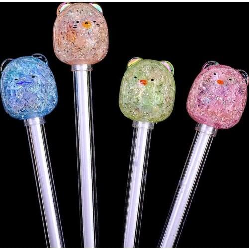 48PCS Cartoon Crystal Ice Corner Animal Gel Pen May Ai Meng Pet Dumplings Quick-Drying Ink Pen Prizes Stationery