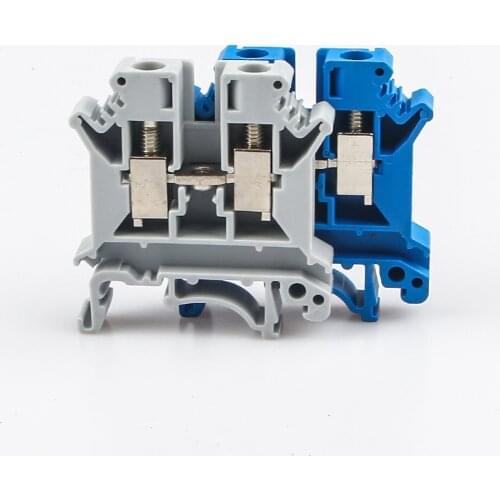 50 PCS Din Rail Terminal Block UK-6N Universal Class Connector Screw Connection Terminal Strip Block UK6N Wire Conductor
