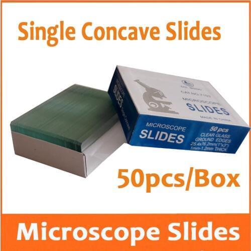 50pcs Reusable Laboratory Educational Single Concave Microscope Blank Glass Slides for Medical Middle School Students