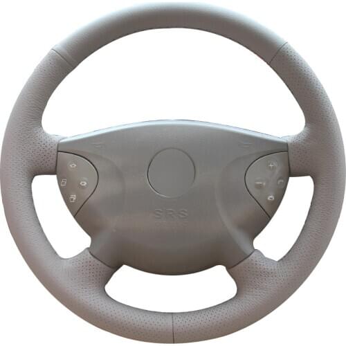 Beige Natural Leather Car Steering Wheel Cover for Mercedes Benz W210 E240 E63 E320 E280 2002-2005