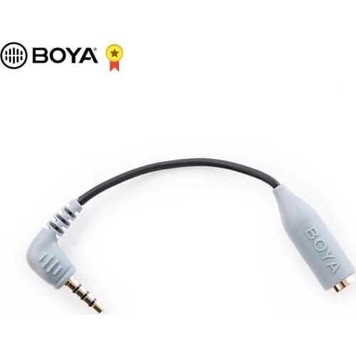 BOYA 3.5mm to TRRS TRS Microphone Cable Adapter for iPhone xiaomi Samsung BY-WM8 BY-WM6 BY-WM5 Microphone Accessories