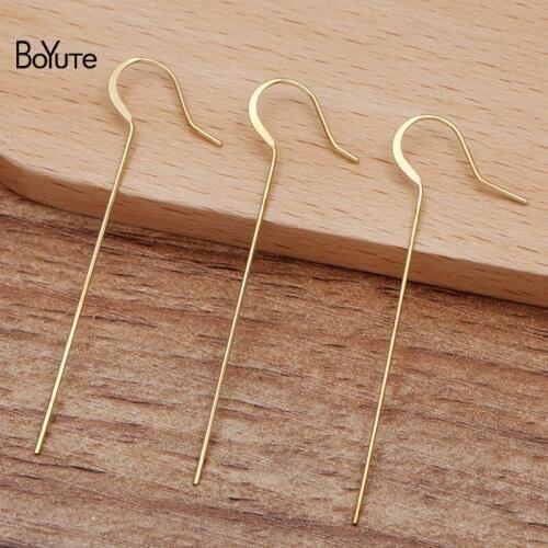 BoYuTe (100 Pieces/Lot) 16*52MM Metal Brass Long Ear Hook Earring Accessories Diy Handmade Jewelry Findings Components
