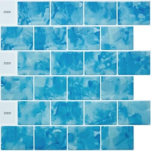 Cocotik 12"x12" 3D Gel Tile Peel and Stick Backsplash Self Adhesive Wallpaper Stickers, 4 Sheets/Pack