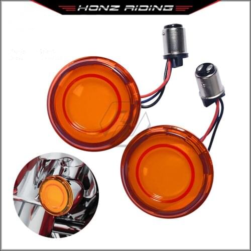 For Harley Touring FLHTK FLTRX FLTRXS Softail etc Motorcycle 1157 Bullet Style LED Front Turn Signal Conversions