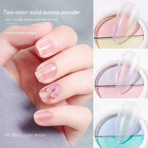 Two-color Aurora Nail Powder Glitter Super Bright Nail Fairy Powder Polarized Magic Mirror Powder Non-flying Powder TSLM1