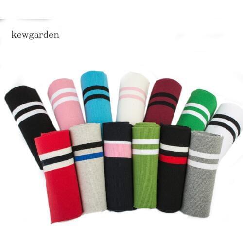 Kewgarden 85 * 15CM Elastic Stripe Rib Cuff Garment Accessories Stretch Knit Thread Fabric Jacket Sweatshirt Neckline 2Pcs/ Lot