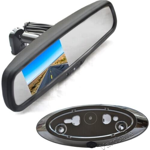 Vardsafe VS660R Reverse Backup Camera + Replacement Mirror Monitor for Ford F150 F250 F350 F450 F550 (2005-2014)