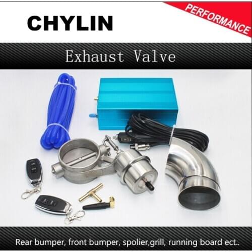 Exhaust Control Valve CUTOUT kit 2.5" 63mm two Pipe Close Style With Vacuum pump with Wireless Remote Controller Set
