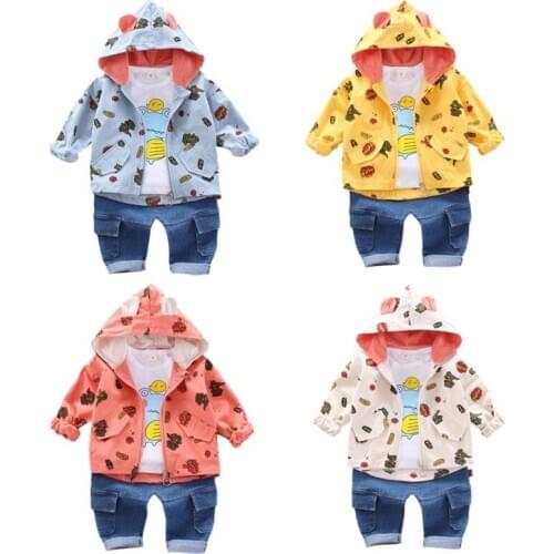 Baby Boys Clothing Sets Autumn Infant Cotton Sports Suits Zipper Jackets Long sleeve top Pants 3PCS