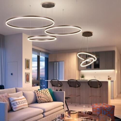 Creative Ring LED Chandelier Living room dining room bedroom study lamp Commercial decoration personalized Lighting fixtures