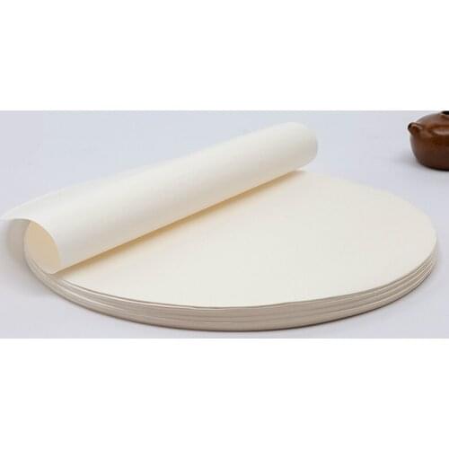 Round Sandalwood Bark Rice Paper Calligraphy Painting Paper Raw/ripe Rice Paper Fan Shaped Painting Calligraphy Xuanzhi Core