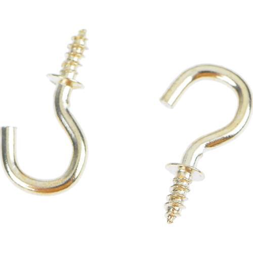 20pcs 1/2 Inches Brass Plated Cup Hooks Shouldered Screw Hanging Hat Coat Peg Hanger Home Office Hardware Hooks