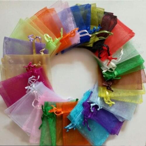 Hot Sale 5cmx7cm drawstring pouch Wedding Christmas party Gift Bag organza drawstrings jewelry Packaging Display Bag Storage bag