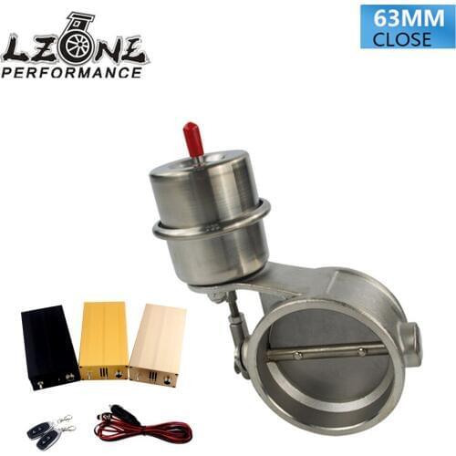LZONE - Exhaust Control Valve With Vacuum Actuator Cutout 2.5" 63mm Pipe CLOSED with ROD with Wireless Remote Controller Set