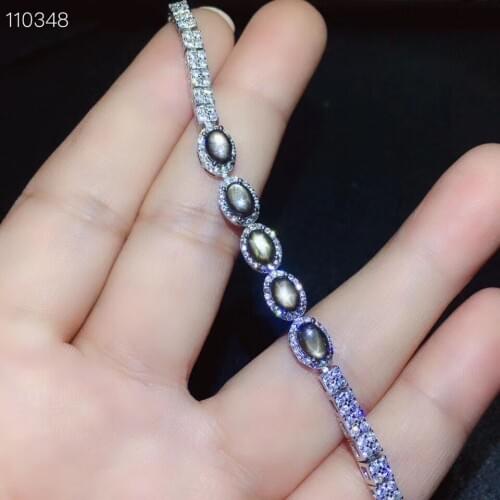 New natural star light gemstone bracelet 925 silver glittering high-end luxury design bracelet jewelry
