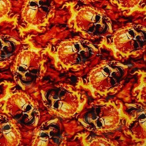 PVA 0.5*1m Red Fire Skulls Hydrographic Water Transfer Film Printing Hydro