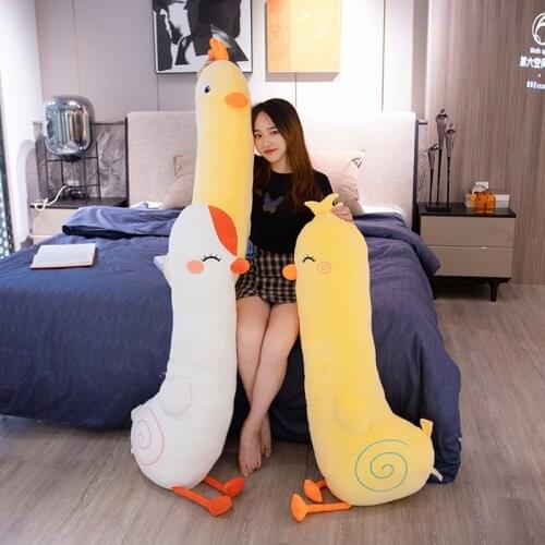 70-120cm Cartoon Animal Yellow Duck Chicken Plush Toys Stuffed Swan Soft Long Sleeping Pillow Dolls Children Birthday Gift